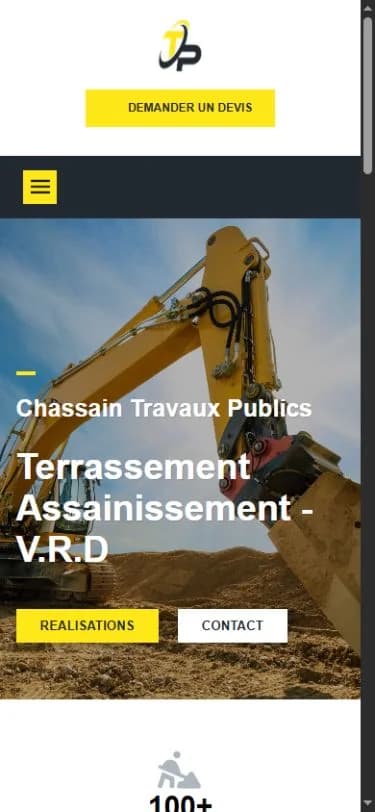 Ancienne version mobile du site Chassain TP